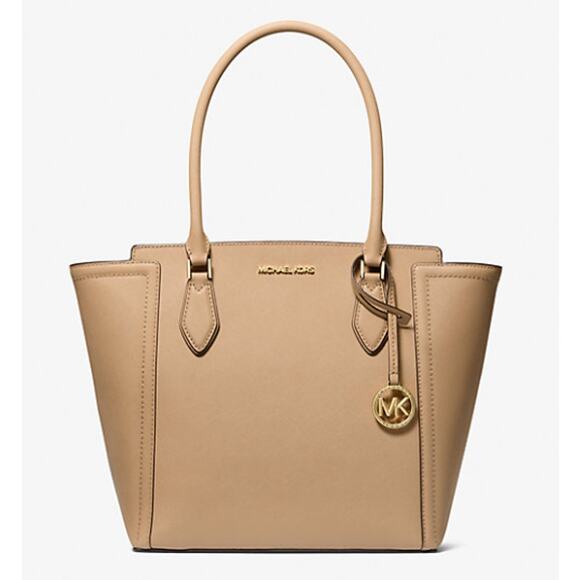 Michael Kors Ayden Large Leather Tote Bag Camel NWT - Picture 1 of 14